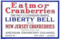Liberty Bell New Jersey Cranberry label
