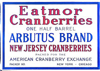 Arbutus brand cranberry label