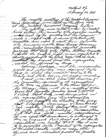 1949-2-22 Medford Business Men Minutes pg 1