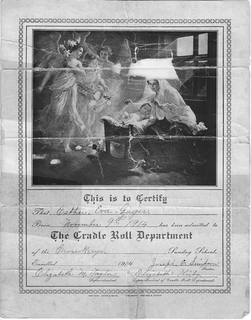 Certificate_Esther Eva Gager_The Cradle Roll Department