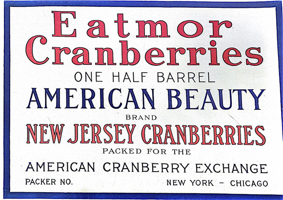 American beauty cranberry label