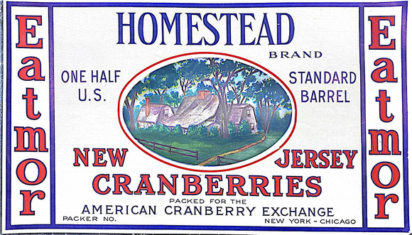 Homestead brand cranberry label