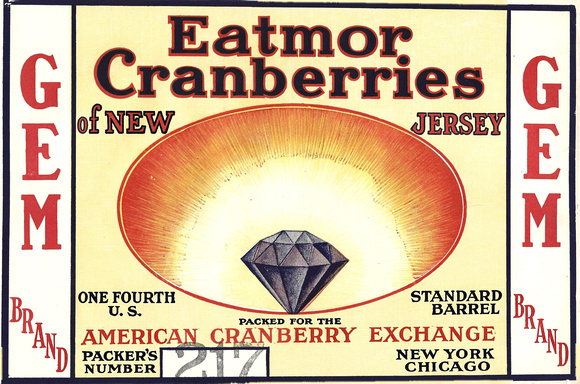 Gem Brand Cranberry Label - Diamond