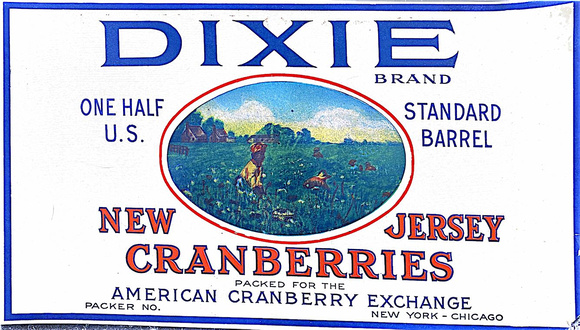 Dixie brand cranberry label